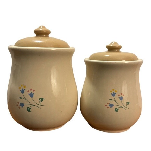 Saltera Vintage Floral Ceramic Kitchen Canisters Set - Grandmacore, Cottagecore - Picture 7 of 8